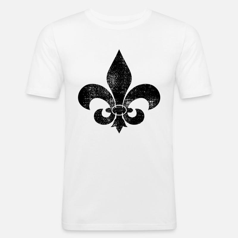 FLEUR DE LIS - Männer Slim Fit T-Shirt - Weiß
