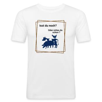 Tier Liebe - Männer Slim Fit T-Shirt - Weiß - Vorne - Nik (191cm)