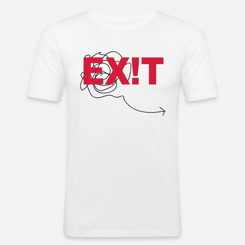 EXIT - Männer Slim Fit T-Shirt - Weiß