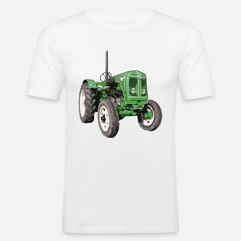 Traktor Famulus RS14 - Männer Slim Fit T-Shirt - Weiß