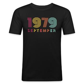 1979 septemper - Men's Slim Fit T-Shirt - black - Front - Nik (191cm)