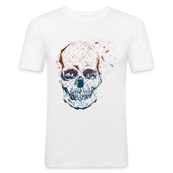 Skull - Männer Slim Fit T-Shirt - Weiß - Vorne - Nik (191cm)