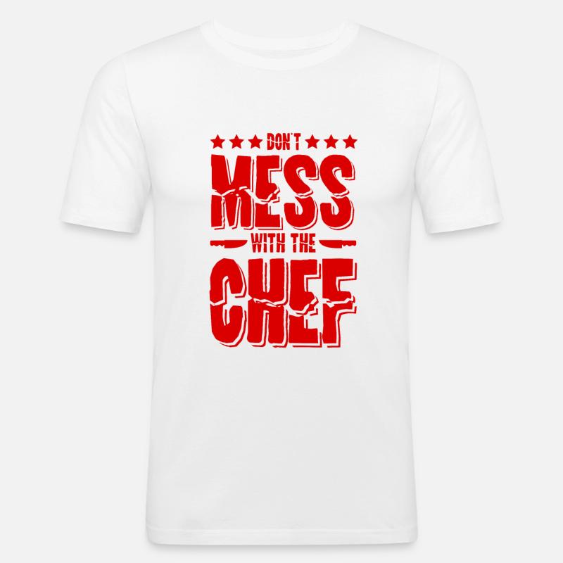 Chef Kochen Chefkoch Spruch - Männer Slim Fit T-Shirt - Weiß