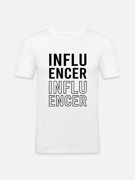 influencer influence - Men's Slim Fit T-Shirt - white