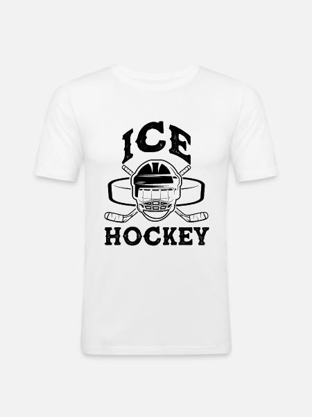 ishockey ishockey - Herre Slim Fit T-Shirt - hvid