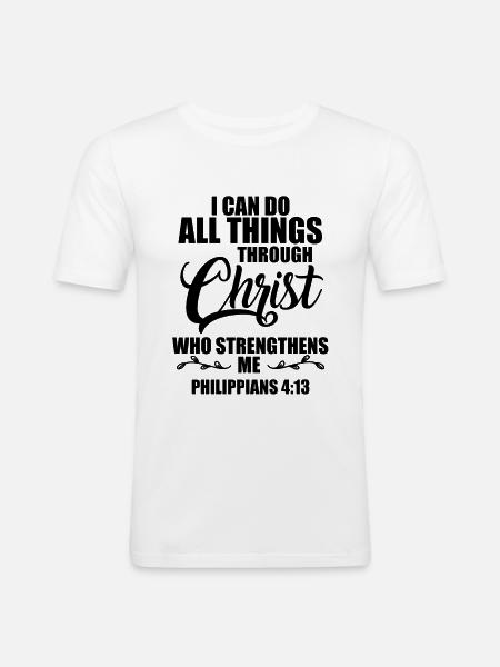 jesus christus bibel - Männer Slim Fit T-Shirt - Weiß