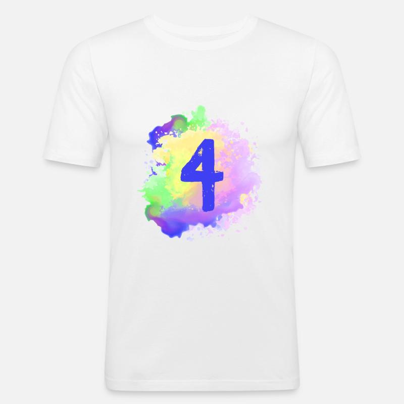 4 Nombre d’objets blob - T-shirt près du corps Homme - blanc