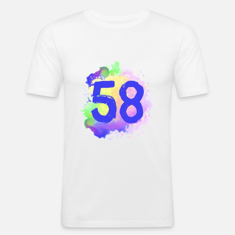 58 Nombre d’objets blob - T-shirt près du corps Homme - blanc