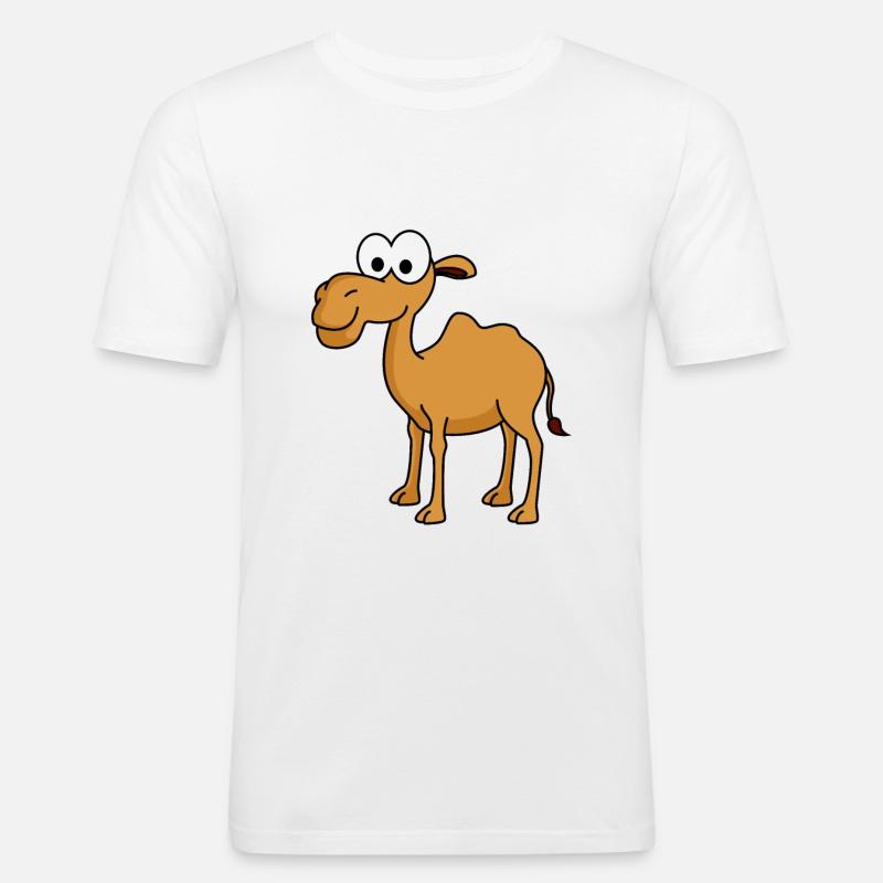 Kamel Comic - Männer Slim Fit T-Shirt - Weiß