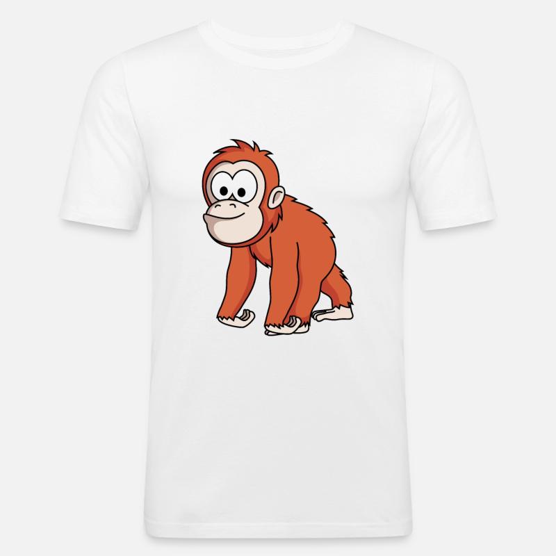 Orangutan monkey comic - Men's Slim Fit T-Shirt - white