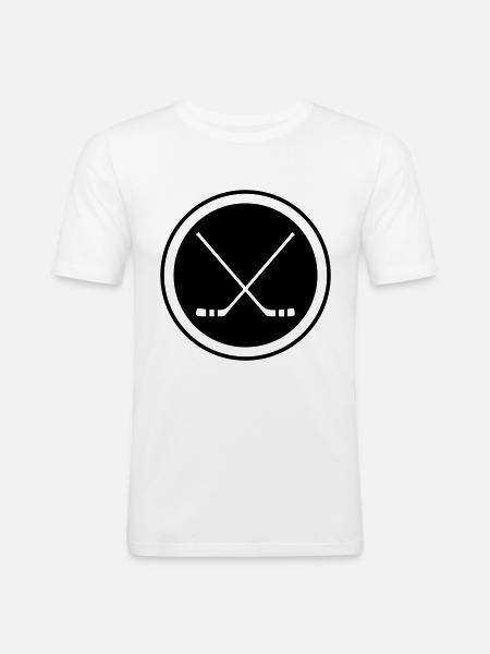 Ice hockey sticks - Men's Slim Fit T-Shirt - white