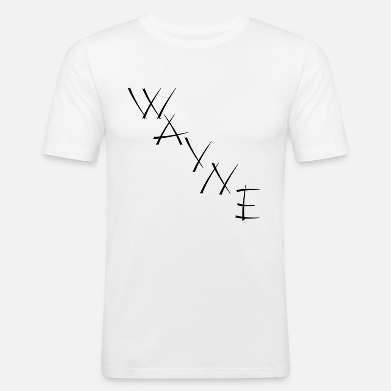 Wayne - Männer Slim Fit T-Shirt - Weiß