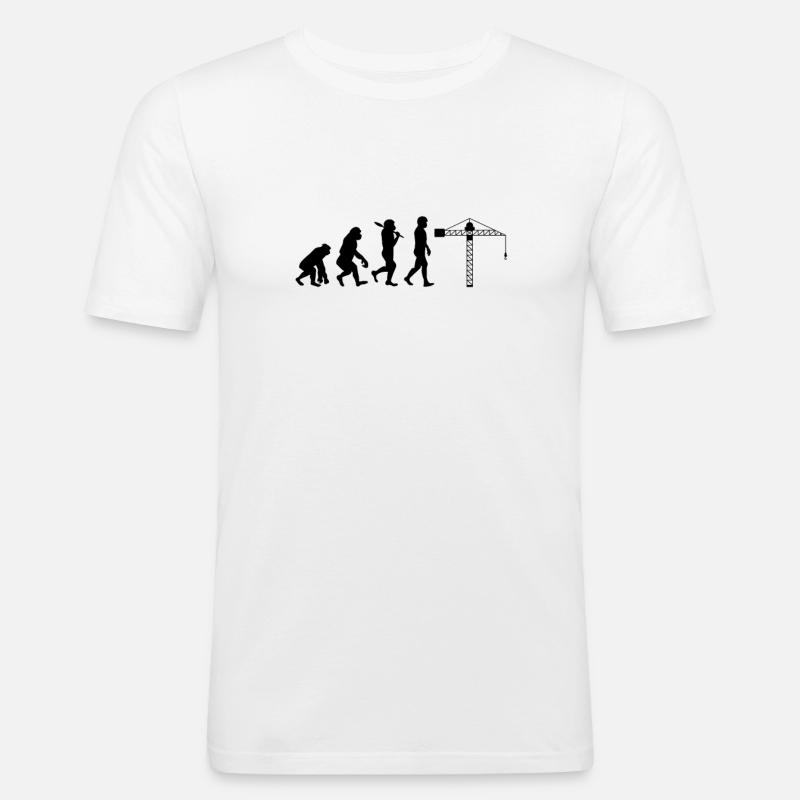 Crane operator Evolution black - Men's Slim Fit T-Shirt - white