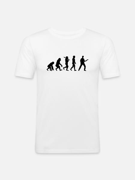 Musik Gitarre Evolution Geschenkidee - Männer Slim Fit T-Shirt - Weiß