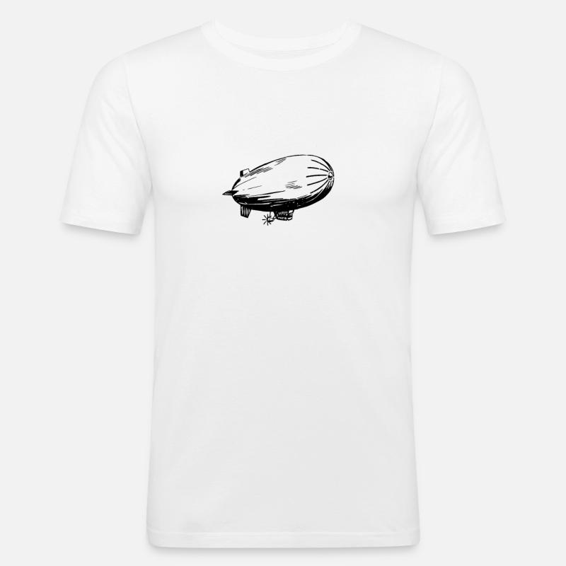 Luftschiff schwarz - Männer Slim Fit T-Shirt - Weiß