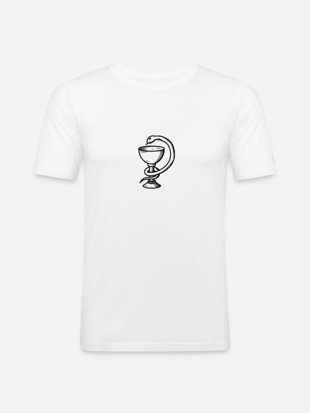 aesculapian snake apothecary chalice - Men's Slim Fit T-Shirt - white