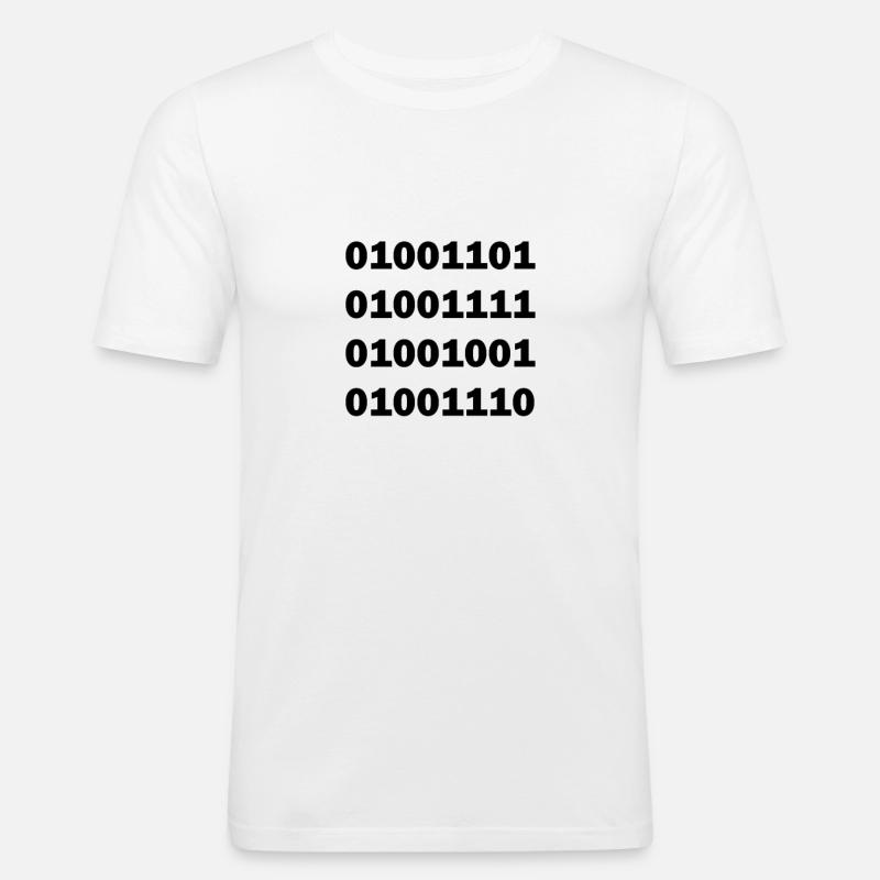 Binary code MOIN - Men's Slim Fit T-Shirt - white