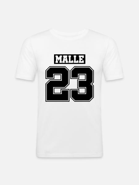 Malle 23 - Männer Slim Fit T-Shirt - Weiß