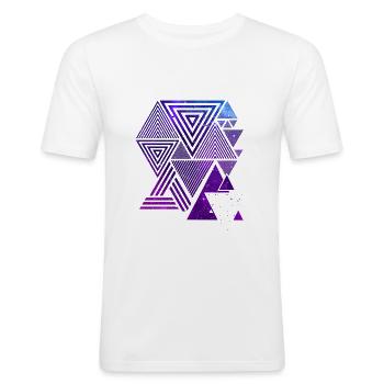 Geometric Art - Men's Slim Fit T-Shirt - white - Front - Nik (191cm)