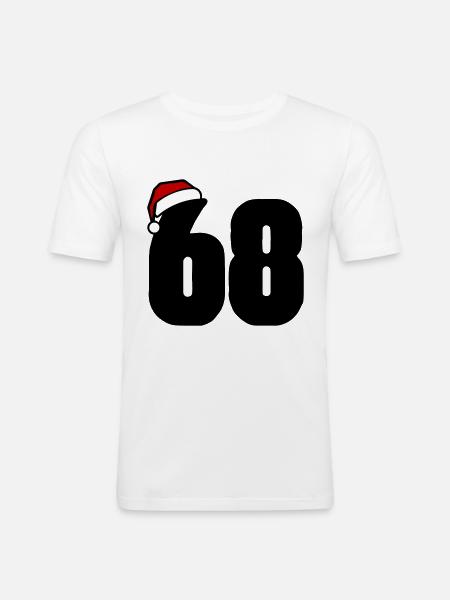 68 Numéro Noël - T-shirt près du corps Homme - blanc