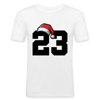 23 Number Christmas - Men's Slim Fit T-Shirt - white - Front - Nik (191cm)