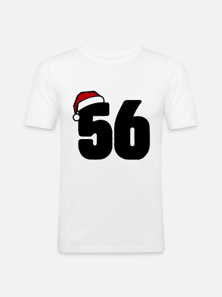56 Numéro Noël - T-shirt près du corps Homme - blanc