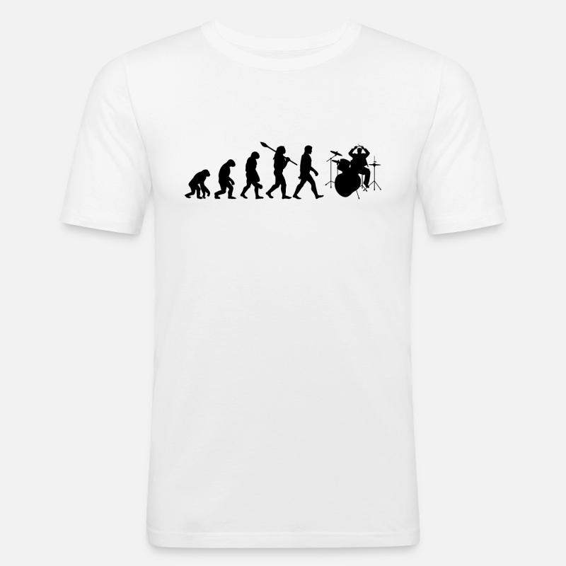 Drum evolution - Men's Slim Fit T-Shirt - white
