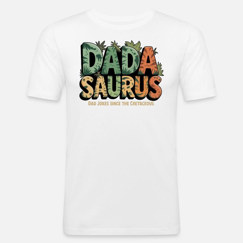 Dinosaur Dad Saurus Gift Dad - Men's Slim Fit T-Shirt - white