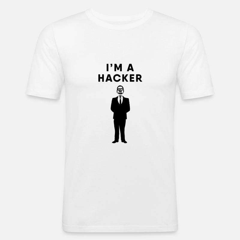 Hacker - I am a Hacker - Men's Slim Fit T-Shirt - white