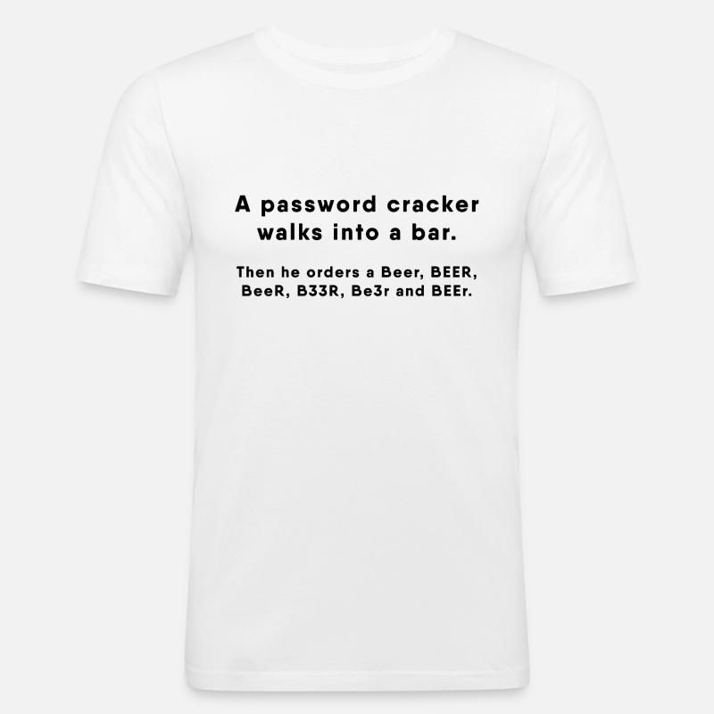Hacker - Passwort Cracker - Männer Slim Fit T-Shirt - Weiß