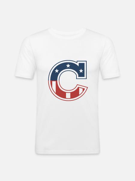 Buchstabe C USA - Männer Slim Fit T-Shirt - Weiß
