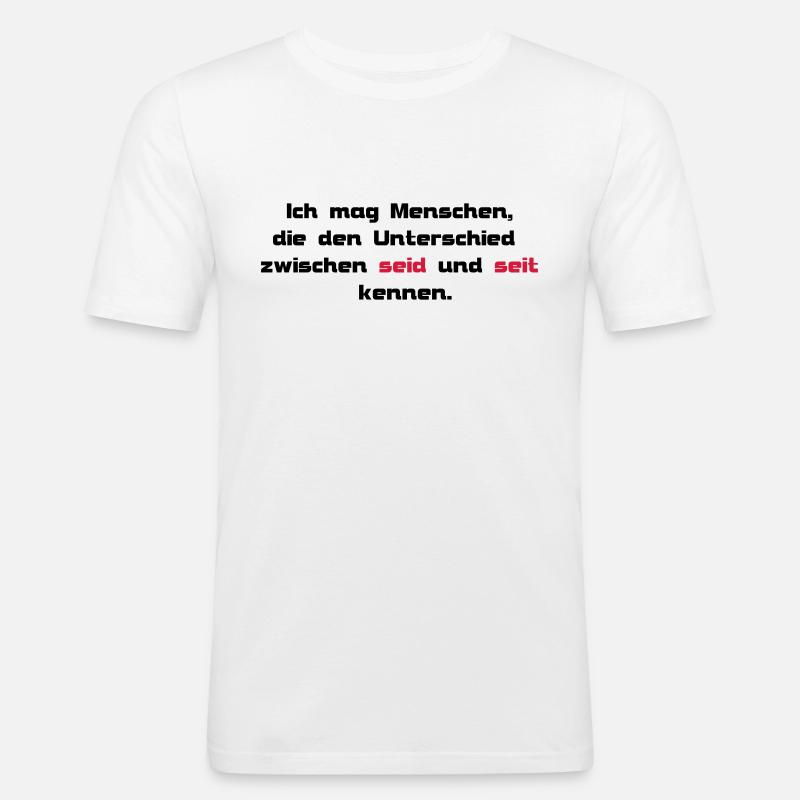 seid seit - Männer Slim Fit T-Shirt - Weiß