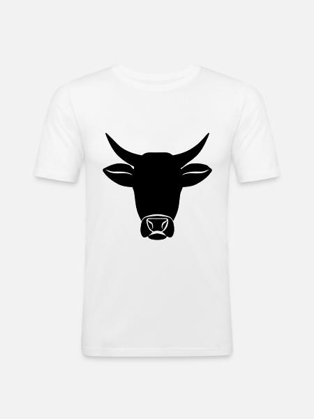cow head symbol - Men's Slim Fit T-Shirt - white