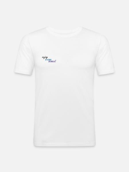 ENJOY EVERY MOMENT - Männer Slim Fit T-Shirt - Weiß
