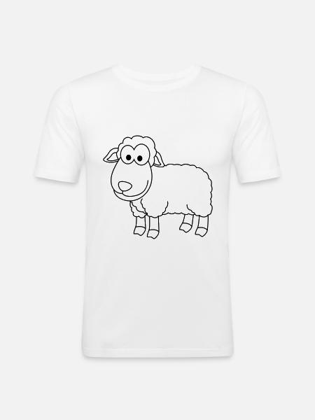 Sheep Comic Animal - Men's Slim Fit T-Shirt - white