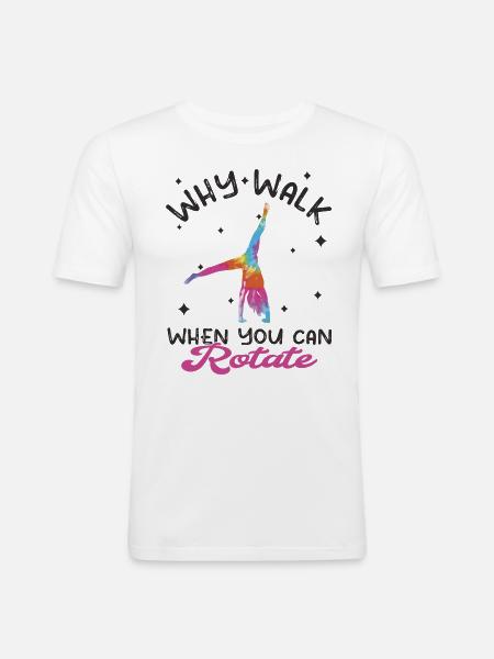Cool Gymnastics Gymnasts Carrwheel - Men's Slim Fit T-Shirt - white