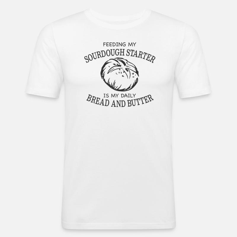 Sauerteig Starter Sauerteigbrot Backfans Backen - Männer Slim Fit T-Shirt - Weiß