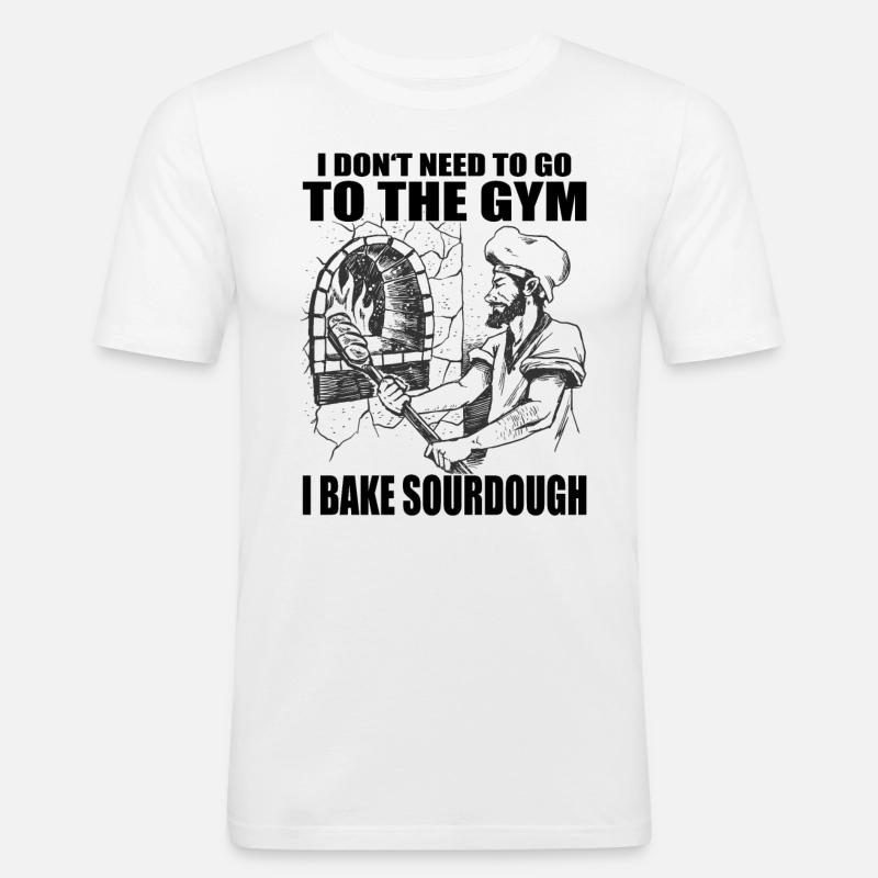 Sauerteig Starter Sauerteigbrot Backfans Backen - Männer Slim Fit T-Shirt - Weiß