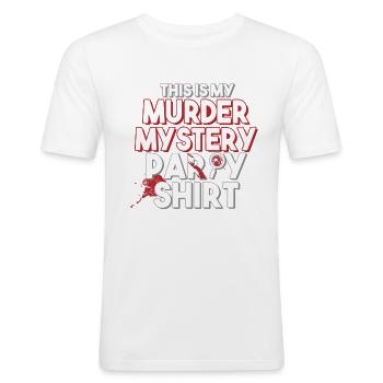Murder Mystery Dinner joue la victime - T-shirt près du corps Homme - blanc - Devant - Nik (191cm)