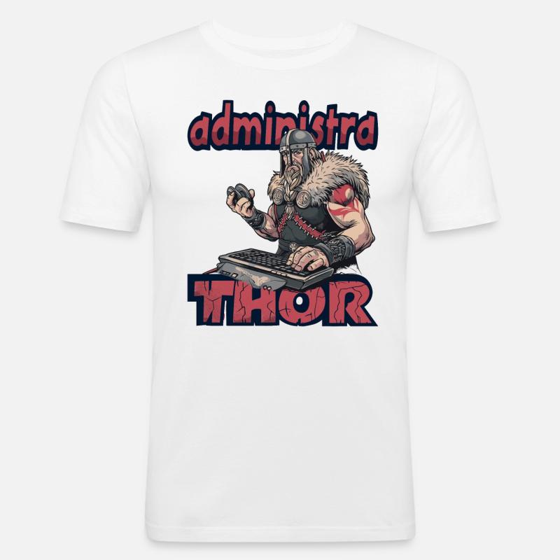 Viking Databaseadministra-thor Nerdy - Männer Slim Fit T-Shirt - Weiß