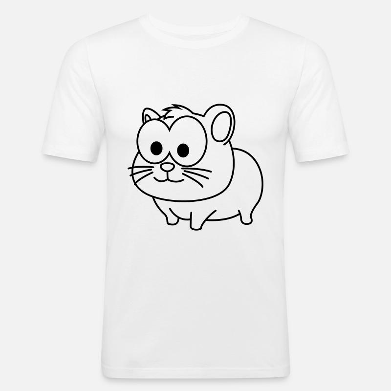 Hamster Comic Tier - Männer Slim Fit T-Shirt - Weiß