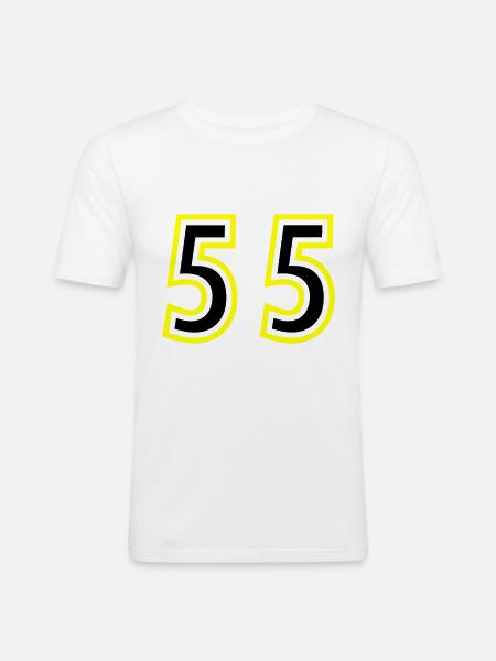 55 Number College - Men's Slim Fit T-Shirt - white