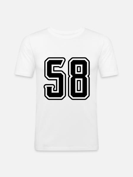 Symbole numérique 58 - T-shirt près du corps Homme - blanc