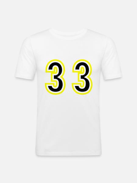 33 Number College - Men's Slim Fit T-Shirt - white