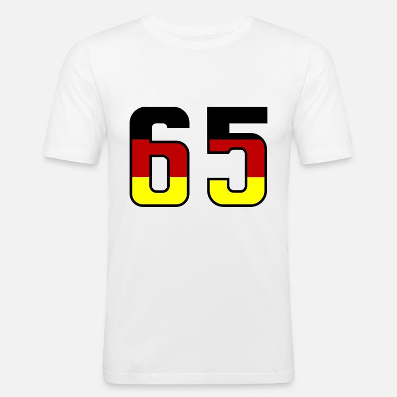 65 Numero Simbolo Germania - Maglietta aderente da uomo - bianco