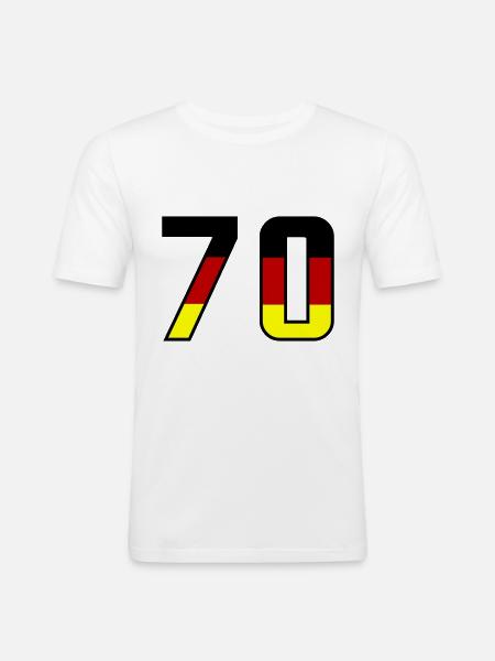 70 Zahl Symbol Germany - Männer Slim Fit T-Shirt - Weiß