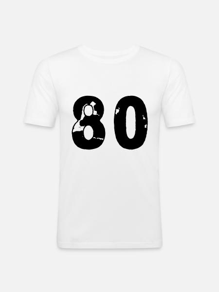 Maillot 80 numéro - T-shirt près du corps Homme - blanc