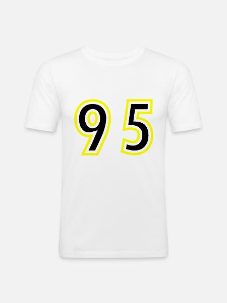 95 Number College - Men's Slim Fit T-Shirt - white