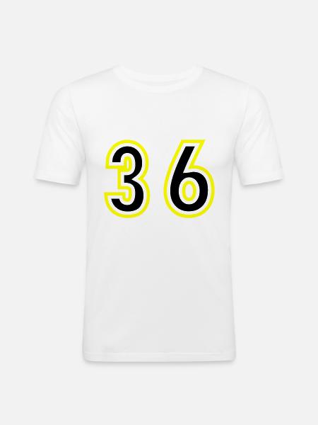 36 Number College - Men's Slim Fit T-Shirt - white