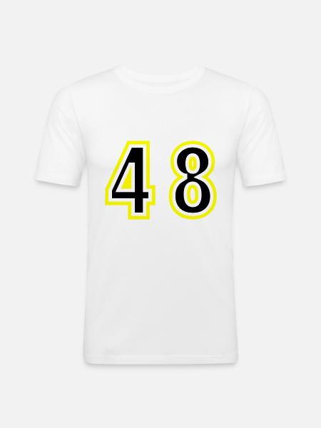 48 Number College - Men's Slim Fit T-Shirt - white